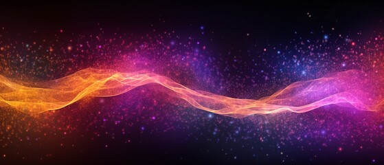 abstract background of futuristic glowing waves design on a black background. 
created with generative ai technology.