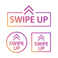 Poster - Swipe up social media icons set. Arrows, buttons and web icons for social media application, advertising and marketing. Scroll or swipe up. Vector illustration