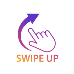 Poster - Swipe up line icon. Move finger sign. Touch technology symbol. Background for stories design. Element of social networks. Vector illustration