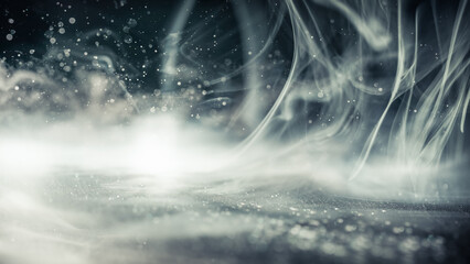 Wall Mural - smoke and glittering lights in an ethereal dream like space with an aura of spiritualty or fantasy.