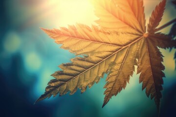 Poster - detailed close-up of a green leaf on a tree Generative AI