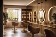 Beauty salon interior. Background with selective focus. AI generated, human enhanced