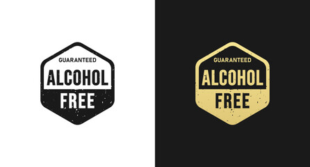 Wall Mural - Alcohol free label or Alcohol free sign vector isolated in flat style. The best Alcohol free label for product packaging design element. Alcohol free sign for non alcoholic product.