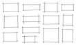 細い四本のマーカー線を組み合わせた四角い枠のセット