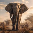 Leinwandbild Motiv AN ELEPHANT IN AFRICA