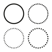 Circles Lines Set In Sketch Style. Design Icon. Vector Illustration.