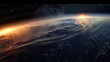 Planet earth during an hurricane as Seen from Space: A Stunning View of Nature's Fury, cinematic scene like a movie
