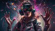 © buritora - VR・メタバース・仮想空間・仮想現実・バーチャルリアリティをする女性（Generative AI）