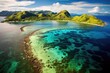 Fiji Island Scuba Snorkeling Diving in Paradise Paradise, with Beaches and Tropics in the Pacific Ocean, Stunning Scenic Seascape Wallpaper, Coral Reef and Marine Life, Generative AI