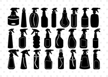 Spray bottle Silhouette, Spray Bottle SVG, Cleaner Spray Svg, Water Spray Svg, Glass Cleaner Svg, Spray bottle Bundle, SB00969