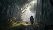 © buritora - 竹林の中にいる武士のシルエット（Generative AI）