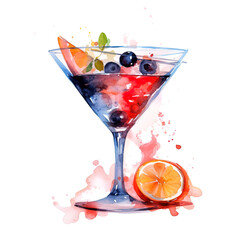 Sticker - Watercolor cocktail, Ai generated