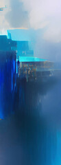 Wall Mural - Abstract background modern futuristic graphic. Blue chaotic background.