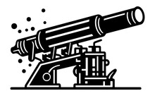 Gatling Gun Flat Vector Illustration