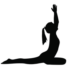 Wall Mural - silhouette of a woman yoga