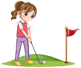 Poster - Isolated professional golfer cartoon character