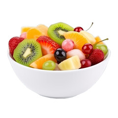 Wall Mural - Fresh fruit salad isolated on transparent background