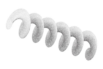 Poster - Grainy spring with noise texture. Dotted stipple curve spiral isolated on white background. Vector gradient grunge shape with shadows.