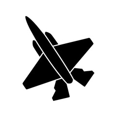Wall Mural - Fighter jet icon vector. Air Force illustration sign. aviation symbol.