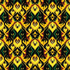 Wall Mural - Abstract ethnic seamless pattern ornamental. Festive colorful background design, Folk print. ikat pattern