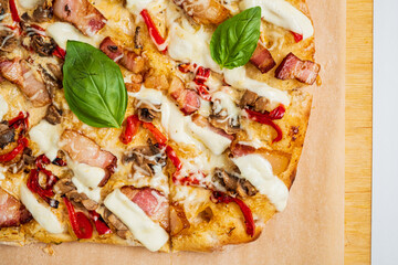 Wall Mural - roman pizza on the wooden tray