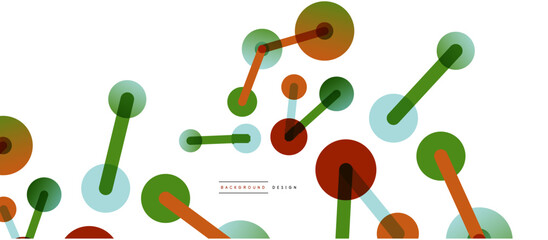 Poster - Line points connections geometric abstract background. Circles connected by lines. Trendy techno business template for wallpaper, banner, background or landing
