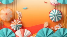 Abstract Colorful Summer Banner Background With Beach Vibes Decorate Generative Ai