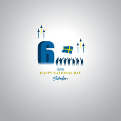 Wall Mural - Vector illustration for Sweden National Day 6 June