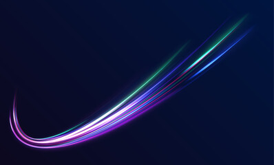 Poster - Particle motion effect vectorRed blue special effect, speed police line. Magic of moving fast lines. Laser beams, horizontal light rays. Particle motion effect. Vector