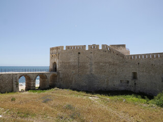 Sticker - Maniace castle ortigia syracuse old buildings street view Sicily on sunny day