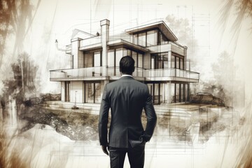 Poster - Architect house plan engineer. Generate AI