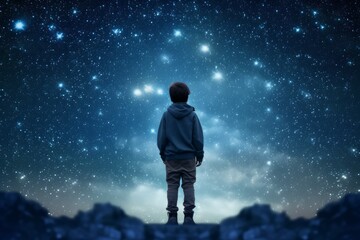 Astronomer starry sky night science. Generate Ai