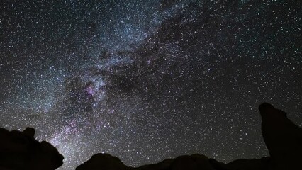 Wall Mural - Milky Way Galaxy in Summer West Sky Rock Formation Pan L
