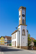 Das Türmel, Rathaus und Wahrzeichen von Oberhausen. Region Pfalz im Bundesland Rheinland-Pfalz in Deutschland