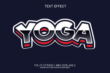 Wall Mural - Yoga 3D Fully Editable Vector Text Effect Template 