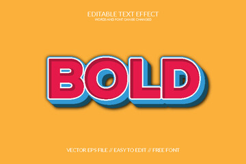 Wall Mural - Bold 3D Fully Editable Vector Text Effect Template 