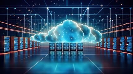 Aufkleber - Cloud data storage.Generative AI