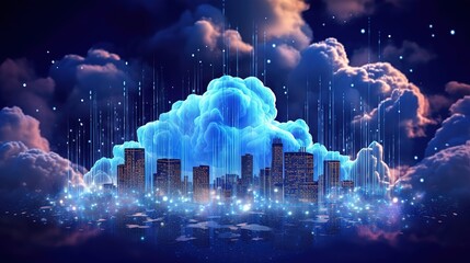 Aufkleber - Cloud data storage.Generative AI