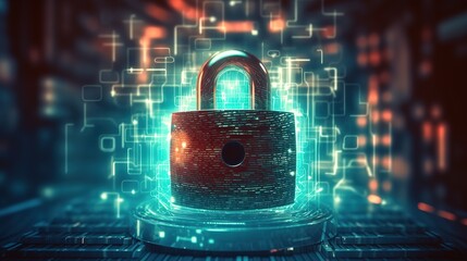 Poster - The concept of cyber security, cyber security and login and password.Generative AI