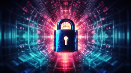 Poster - Cybersecurity and privacy concepts to protect data.Generative AI