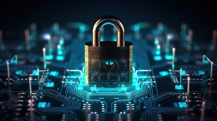 Poster - Cybersecurity and privacy concepts to protect data.Generative AI