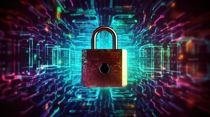 Poster - Cybersecurity and privacy concepts to protect data.Generative AI