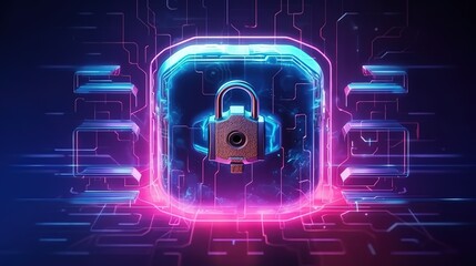 Poster - Cybersecurity and privacy concepts to protect data.Generative AI