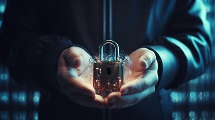 Poster - Cybersecurity and privacy concepts to protect data.Generative AI