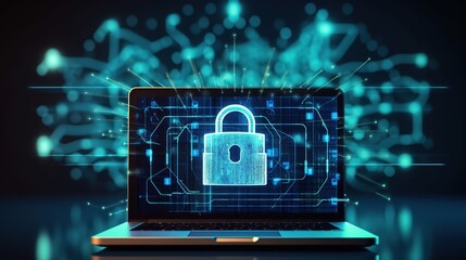 Poster - Cybersecurity and privacy concepts to protect data.Generative AI