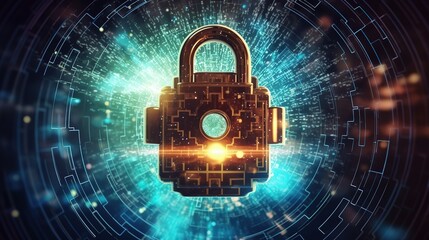 Poster - Cybersecurity and privacy concepts to protect data.Generative AI