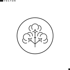 Poster - Organic cotton emblem. Outline style