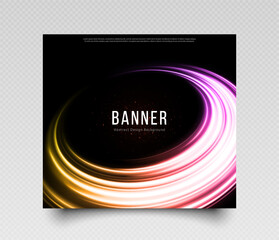 Wall Mural - luxury banner with wavy sparkling ring. shiny background. abstract glowing banner for discount, sale