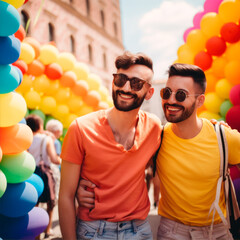 Wall Mural - two gays having fun on a citytrip