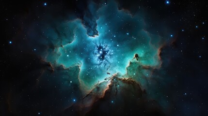 Wall Mural - beautiful space and nebula background made with generative ai
